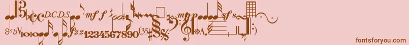 SaxNViolinsLightSsiLight Font – Brown Fonts on Pink Background