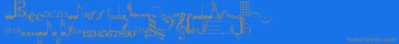 Шрифт SaxNViolinsLightSsiLight – серые шрифты на синем фоне