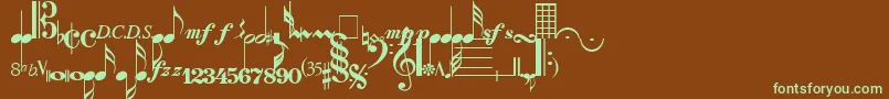 SaxNViolinsLightSsiLight Font – Green Fonts on Brown Background