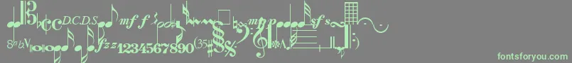 Шрифт SaxNViolinsLightSsiLight – зелёные шрифты на сером фоне