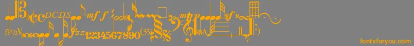 SaxNViolinsLightSsiLight Font – Orange Fonts on Gray Background