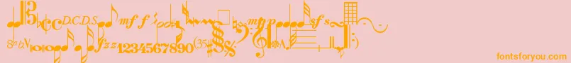 SaxNViolinsLightSsiLight Font – Orange Fonts on Pink Background