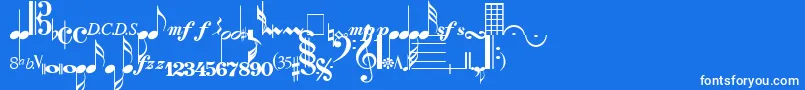 SaxNViolinsLightSsiLight Font – White Fonts on Blue Background