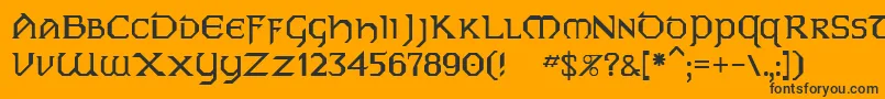 フォントDublin – 黒い文字のオレンジの背景