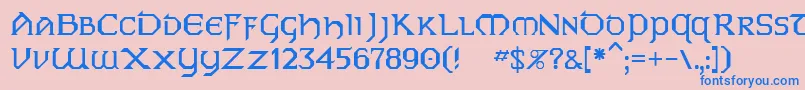 Dublin Font – Blue Fonts on Pink Background