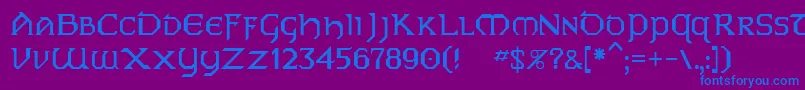 フォントDublin – 紫色の背景に青い文字