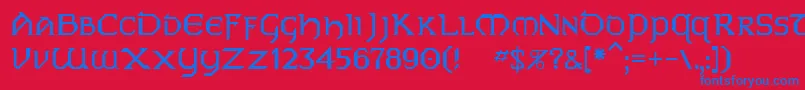 Шрифт Dublin – синие шрифты на красном фоне