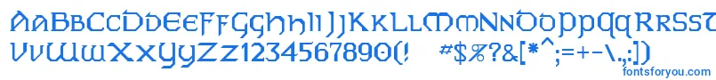 Dublin-fontti – siniset fontit valkoisella taustalla
