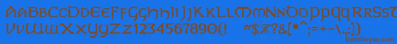 Dublin Font – Brown Fonts on Blue Background