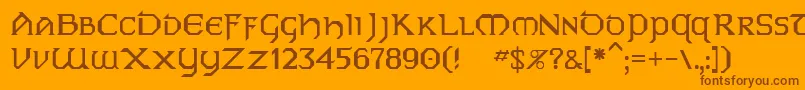 Dublin Font – Brown Fonts on Orange Background