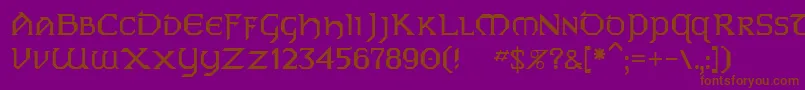 フォントDublin – 紫色の背景に茶色のフォント