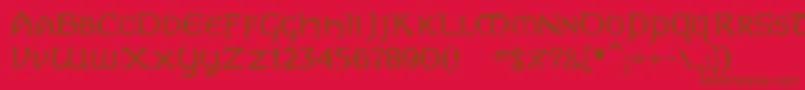 フォントDublin – 赤い背景に茶色の文字