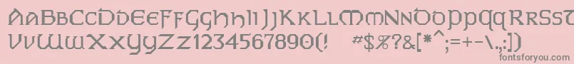 Dublin-fontti – harmaat kirjasimet vaaleanpunaisella taustalla