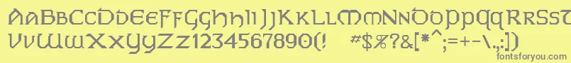 フォントDublin – 黄色の背景に灰色の文字