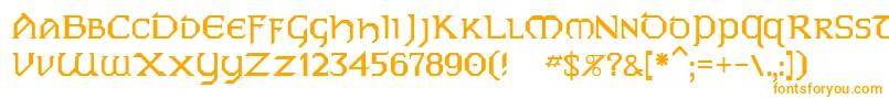 フォントDublin – 白い背景にオレンジのフォント