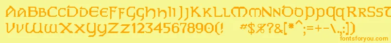 Dublin-fontti – oranssit fontit keltaisella taustalla
