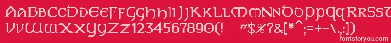 Dublin-fontti – vaaleanpunaiset fontit punaisella taustalla