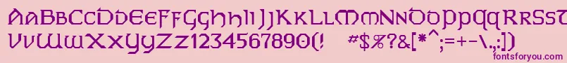 フォントDublin – ピンクの背景に紫のフォント