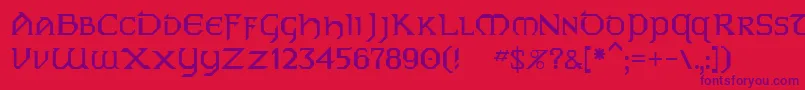 フォントDublin – 赤い背景に紫のフォント