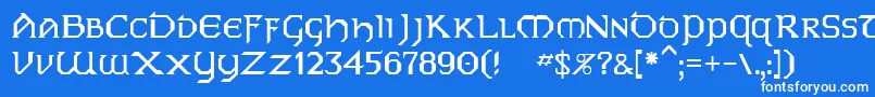 フォントDublin – 青い背景に白い文字