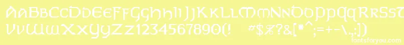 フォントDublin – 黄色い背景に白い文字