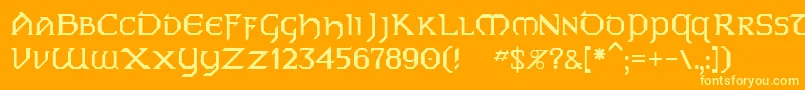 Dublin Font – Yellow Fonts on Orange Background