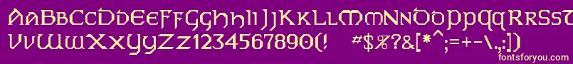 フォントDublin – 紫の背景に黄色のフォント