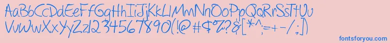 DrawingWithMarkers Font – Blue Fonts on Pink Background