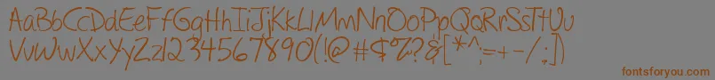 DrawingWithMarkers Font – Brown Fonts on Gray Background