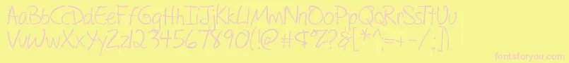 フォントDrawingWithMarkers – ピンクのフォント、黄色の背景