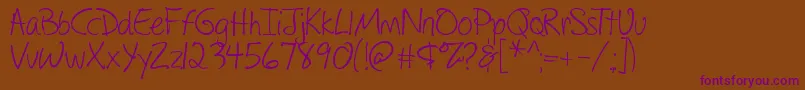 Шрифт DrawingWithMarkers – фиолетовые шрифты на коричневом фоне