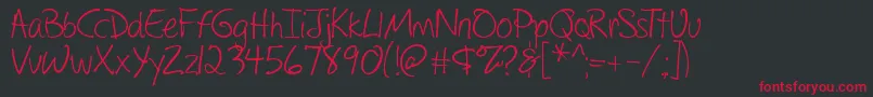DrawingWithMarkers Font – Red Fonts on Black Background
