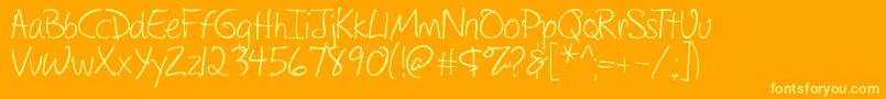 フォントDrawingWithMarkers – オレンジの背景に黄色の文字