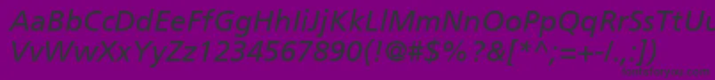 PalmaSsiItalic-fontti – mustat fontit violetilla taustalla