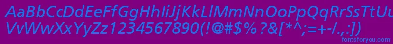 Шрифт PalmaSsiItalic – синие шрифты на фиолетовом фоне