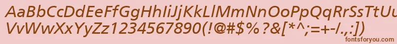 PalmaSsiItalic-fontti – ruskeat fontit vaaleanpunaisella taustalla