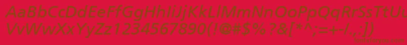 PalmaSsiItalic-fontti – ruskeat fontit punaisella taustalla