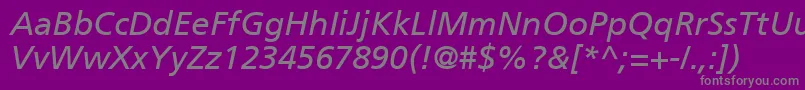 フォントPalmaSsiItalic – 紫の背景に灰色の文字