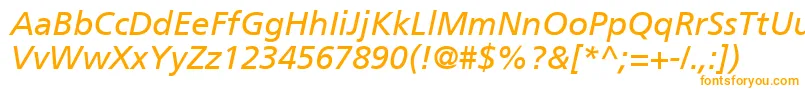 PalmaSsiItalic-Schriftart – Orangefarbene Schriften auf weißem Hintergrund