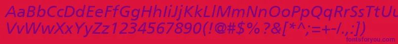Шрифт PalmaSsiItalic – фиолетовые шрифты на красном фоне