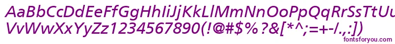 フォントPalmaSsiItalic – 白い背景に紫のフォント