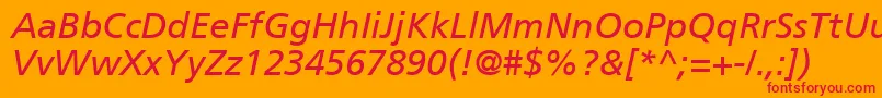 PalmaSsiItalic Font – Red Fonts on Orange Background