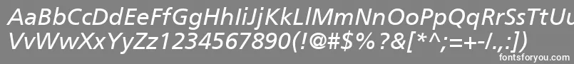 Шрифт PalmaSsiItalic – белые шрифты на сером фоне