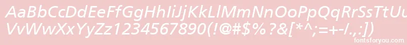 PalmaSsiItalic-fontti – valkoiset fontit vaaleanpunaisella taustalla