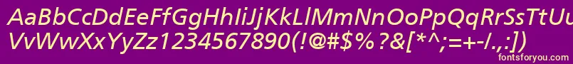 フォントPalmaSsiItalic – 紫の背景に黄色のフォント