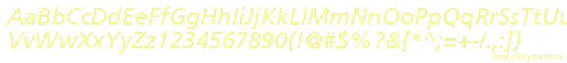 Шрифт PalmaSsiItalic – жёлтые шрифты на белом фоне
