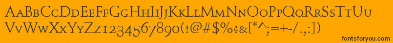 SchindlerSmallCaps Font – Black Fonts on Orange Background