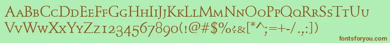 SchindlerSmallCaps Font – Brown Fonts on Green Background