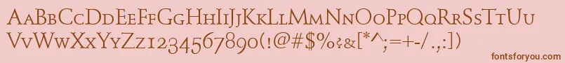 SchindlerSmallCaps Font – Brown Fonts on Pink Background