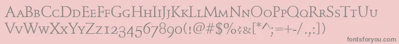 SchindlerSmallCaps Font – Gray Fonts on Pink Background